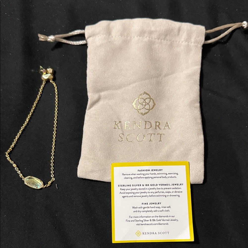 Kendra Scott Gold Bracelet with Yellow Stone